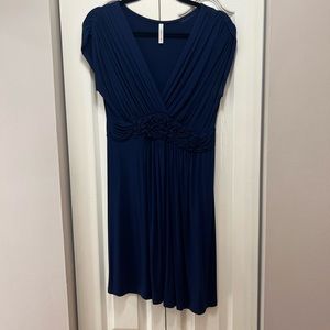 Navy blue large ModCloth dress (GILLI tag) with A-line ruched waist